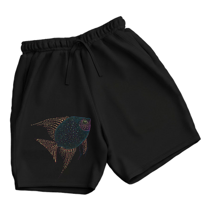 trekking-hiking-gym-shorts-for-men-Wildlife-nature-design-cotton-black-wonder-fish