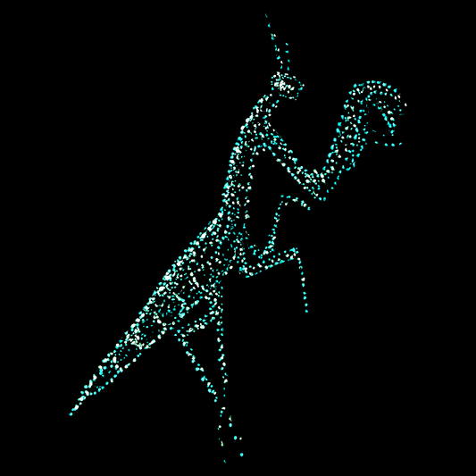 Alexandra the Mantis, Jindots mantis artwork for wearable art