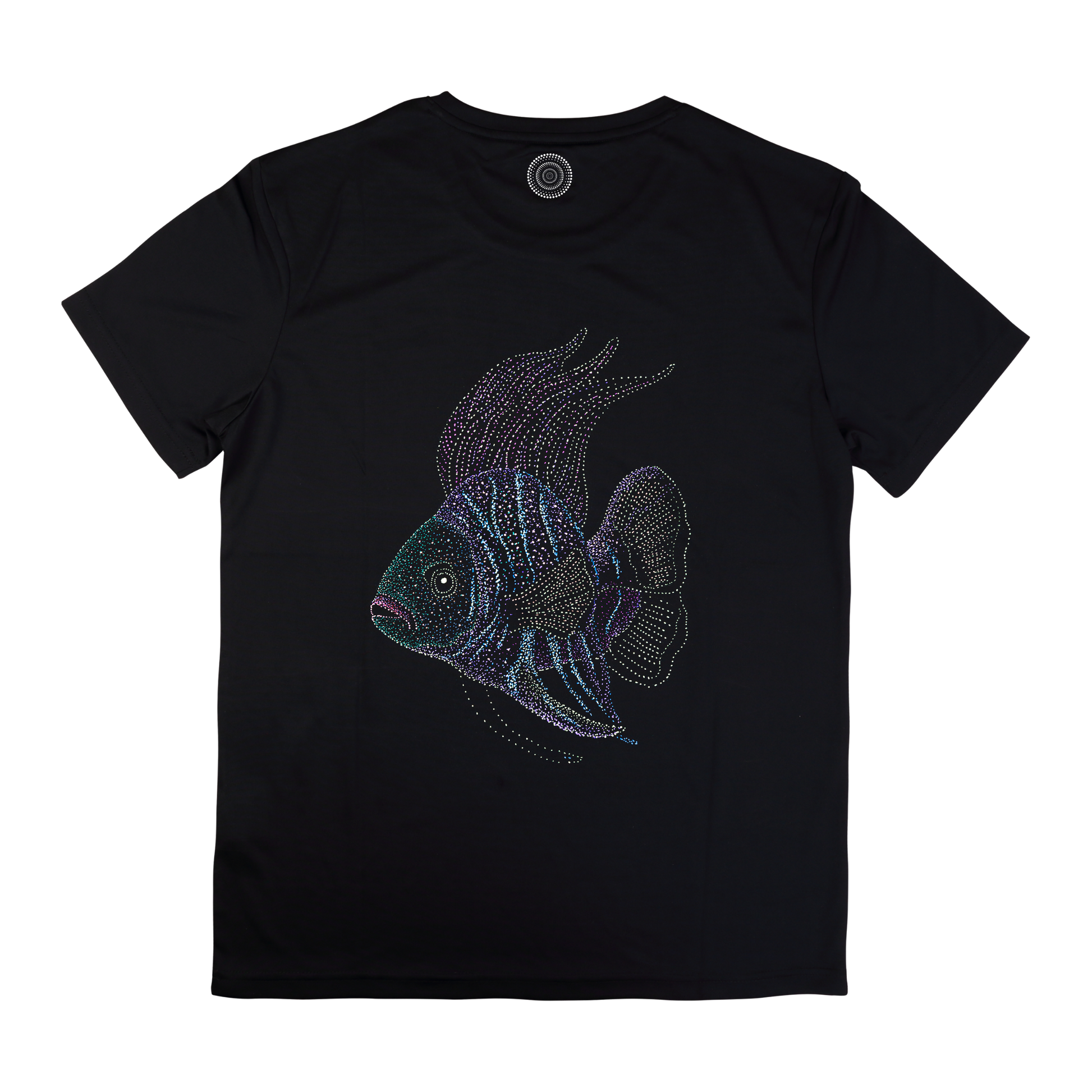 black-t-shirt-top-women-female-wildlife-nature-design-anu-fish