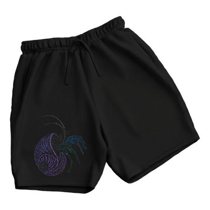 trekking-hiking-gym-shorts-for-men-Wildlife-nature-design-cotton-black-arpit-crab