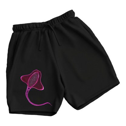 trekking-hiking-gym-shorts-for-men-Wildlife-nature-design-cotton-black-happy-ray