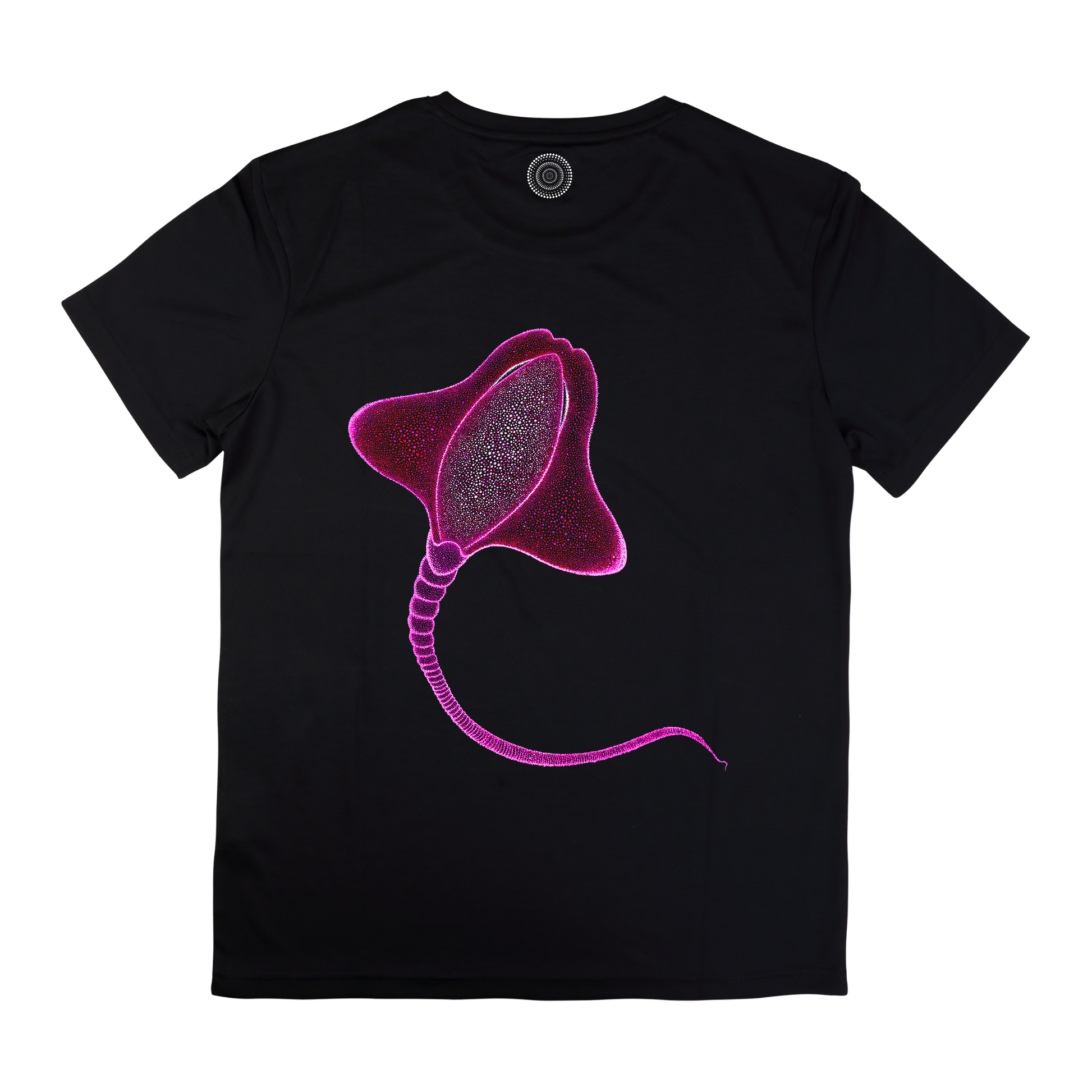 black-t-shirt-top-women-female-wildlife-nature-design-happy-ray