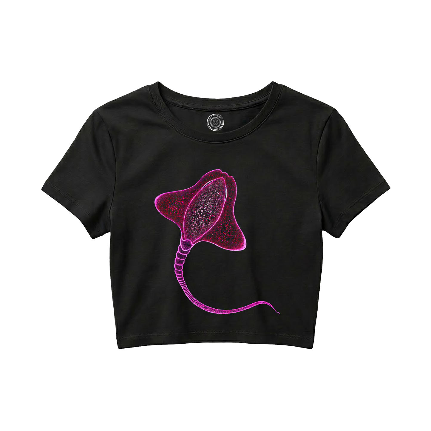 black-Crop-top-women-female-wildlife-nature-design-happy-ray
