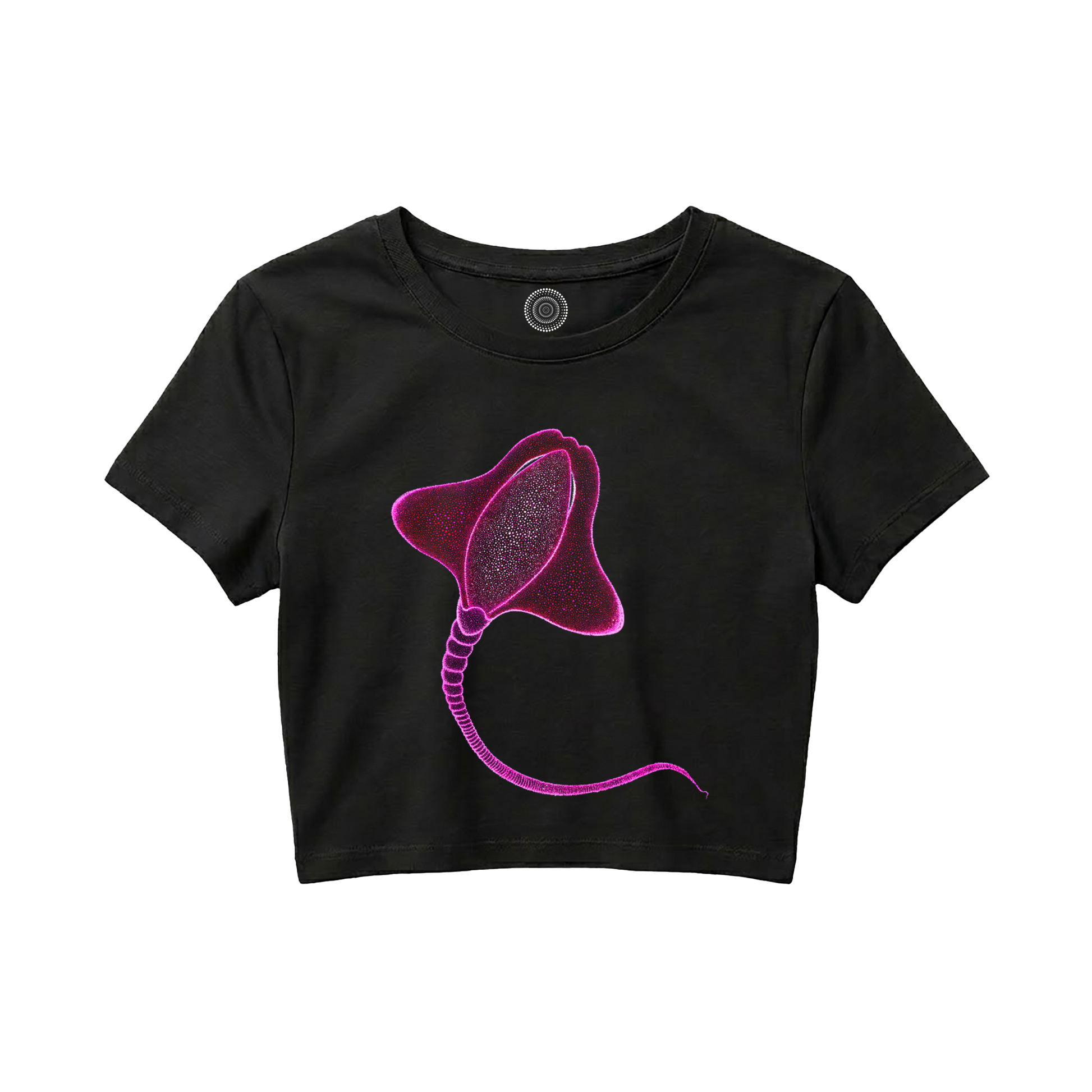 black-Crop-top-women-female-wildlife-nature-design-happy-ray