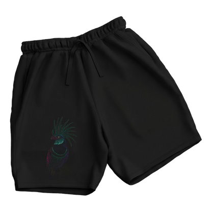 trekking-hiking-gym-shorts-for-men-Wildlife-nature-design-cotton-black-aurora-bird