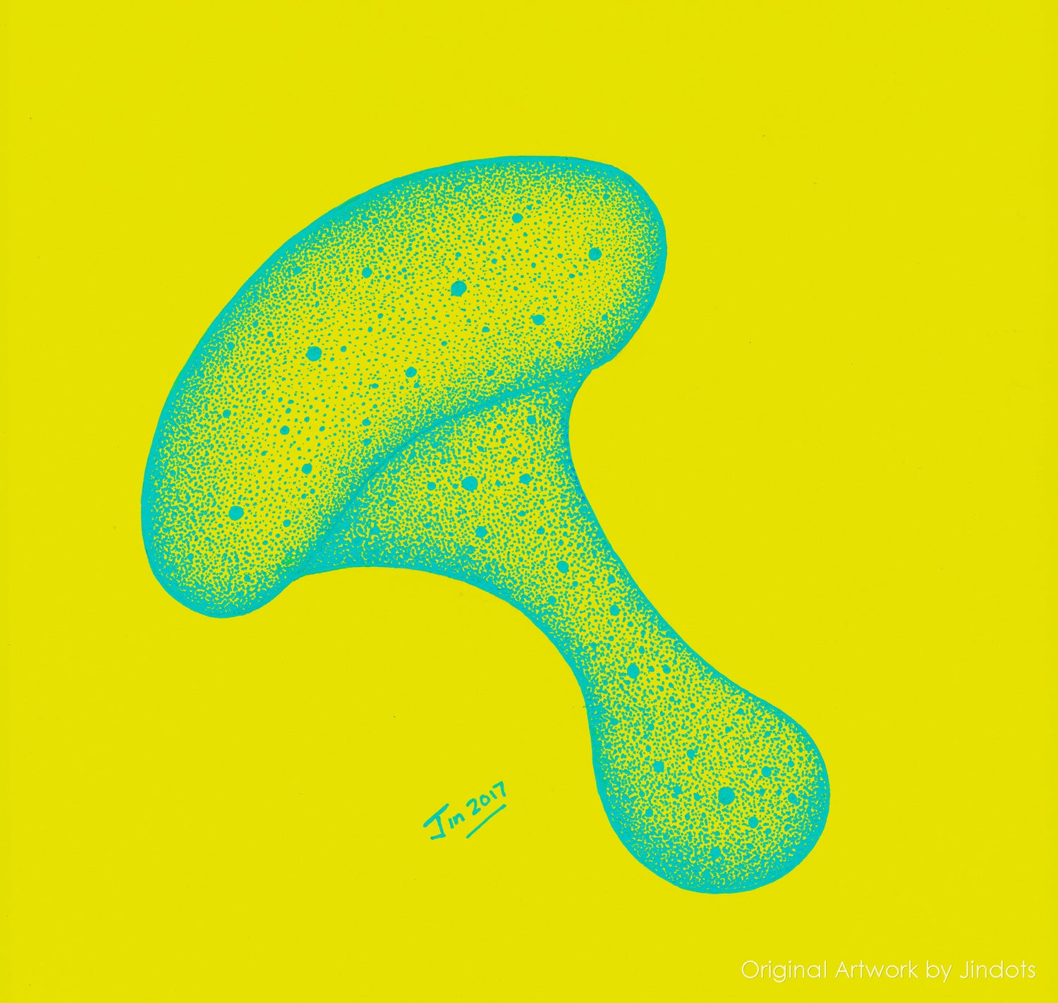 Buttplug Mushroom 1, Jindots, pens on paper, 2017