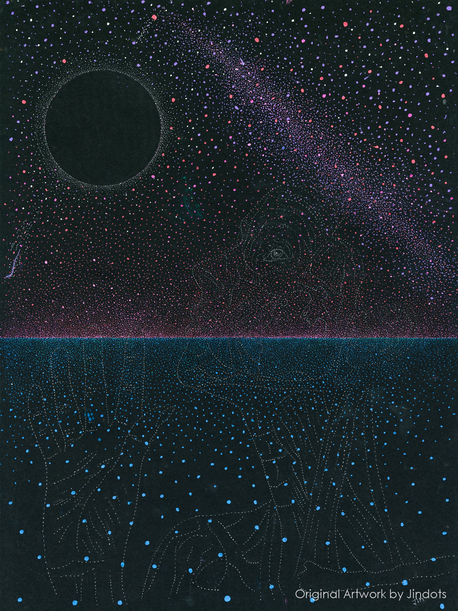 Dreaming, Jindots, pens on paper, 2025