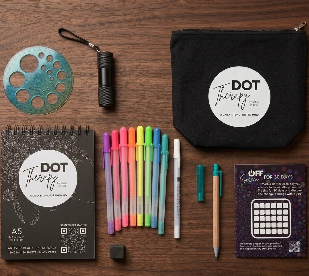 Dot Therapy: the screen-free creative ritual for reclaiming your focus.