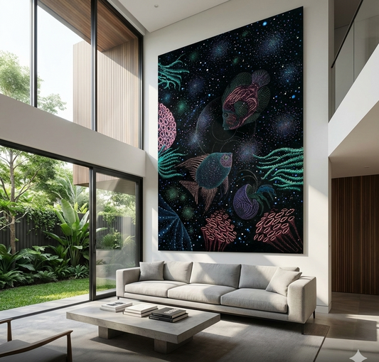 Fine Art Print: Two fish called Oliver and Vincent - Visionary Psychedelic Artwork