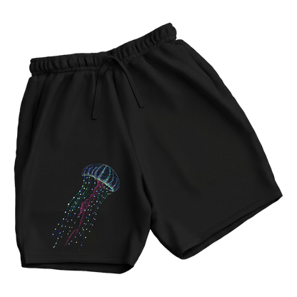 trekking-hiking-gym-shorts-for-men-Wildlife-nature-design-cotton-black-hanna-jellyfish