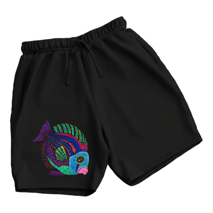 trekking-hiking-gym-shorts-for-men-Wildlife-nature-design-cotton-black-jyoti-fish