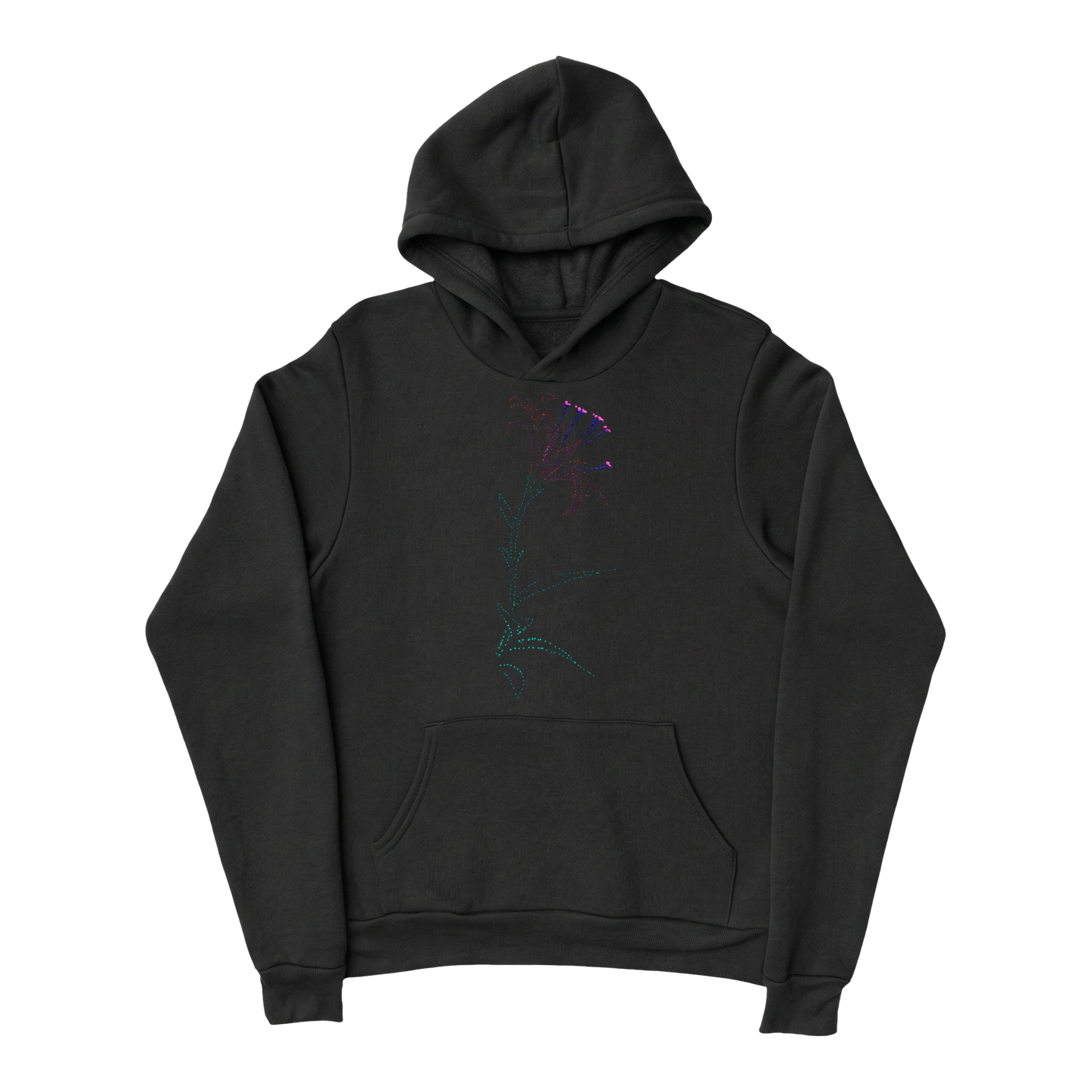 Wildlife-nature-hoodie-for-men-cotton-black-design-lisa-flower