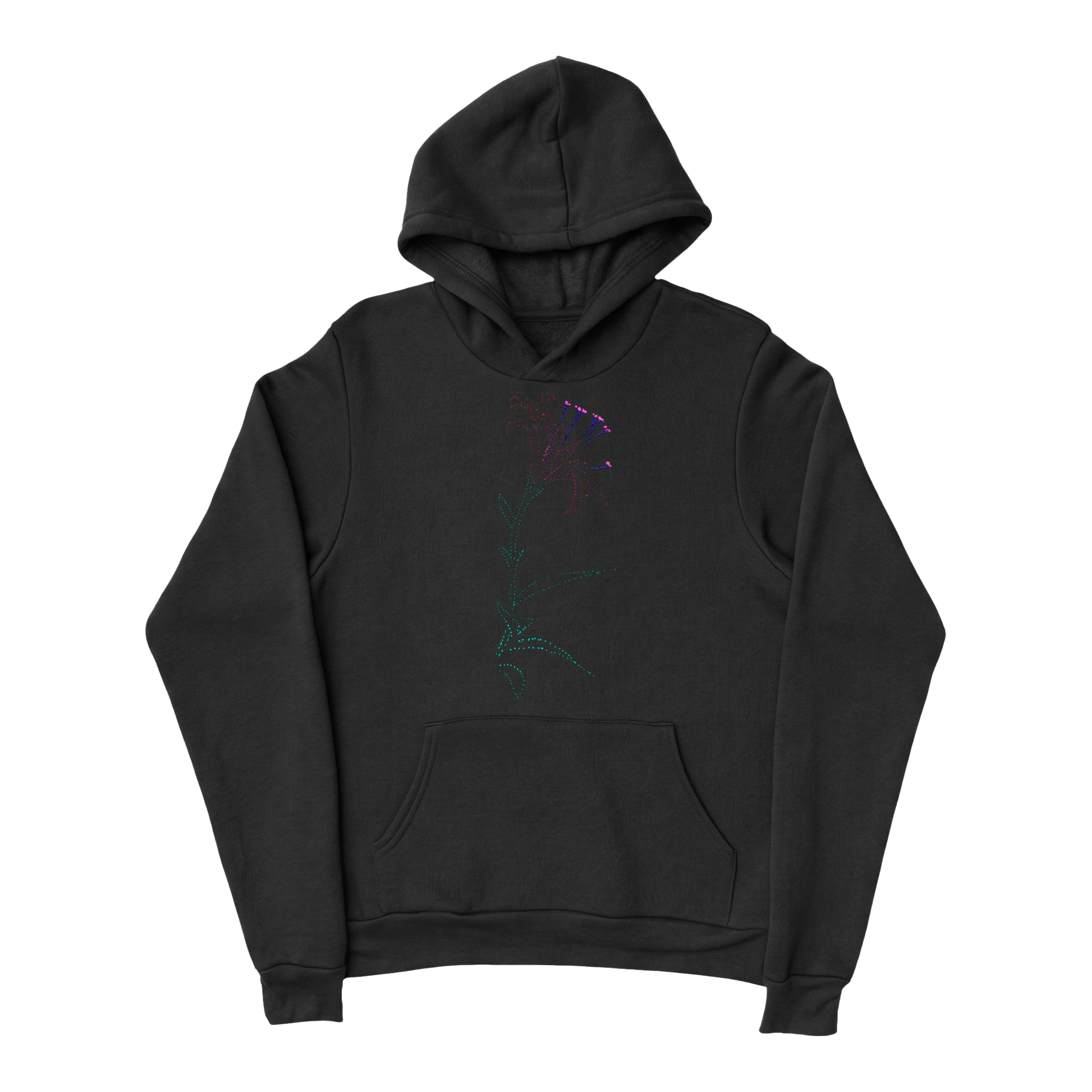Wildlife-nature-hoodie-for-men-cotton-black-design-lisa-flower