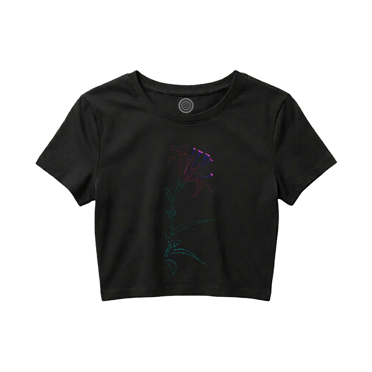 black-Crop-top-women-female-wildlife-nature-design-lisa-flower