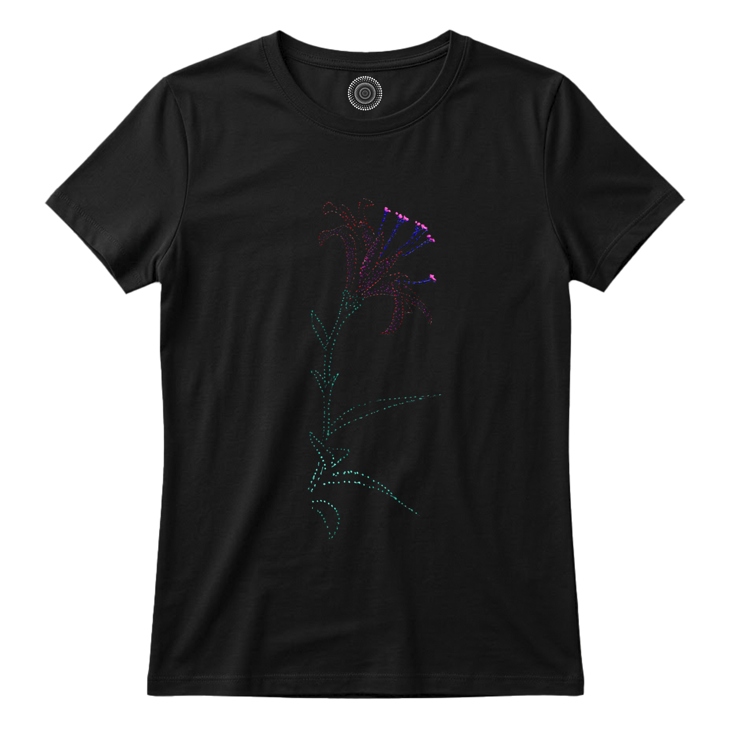Wildlife-nature-gift-idea-tshirt-black-kids-women-lisa-flower