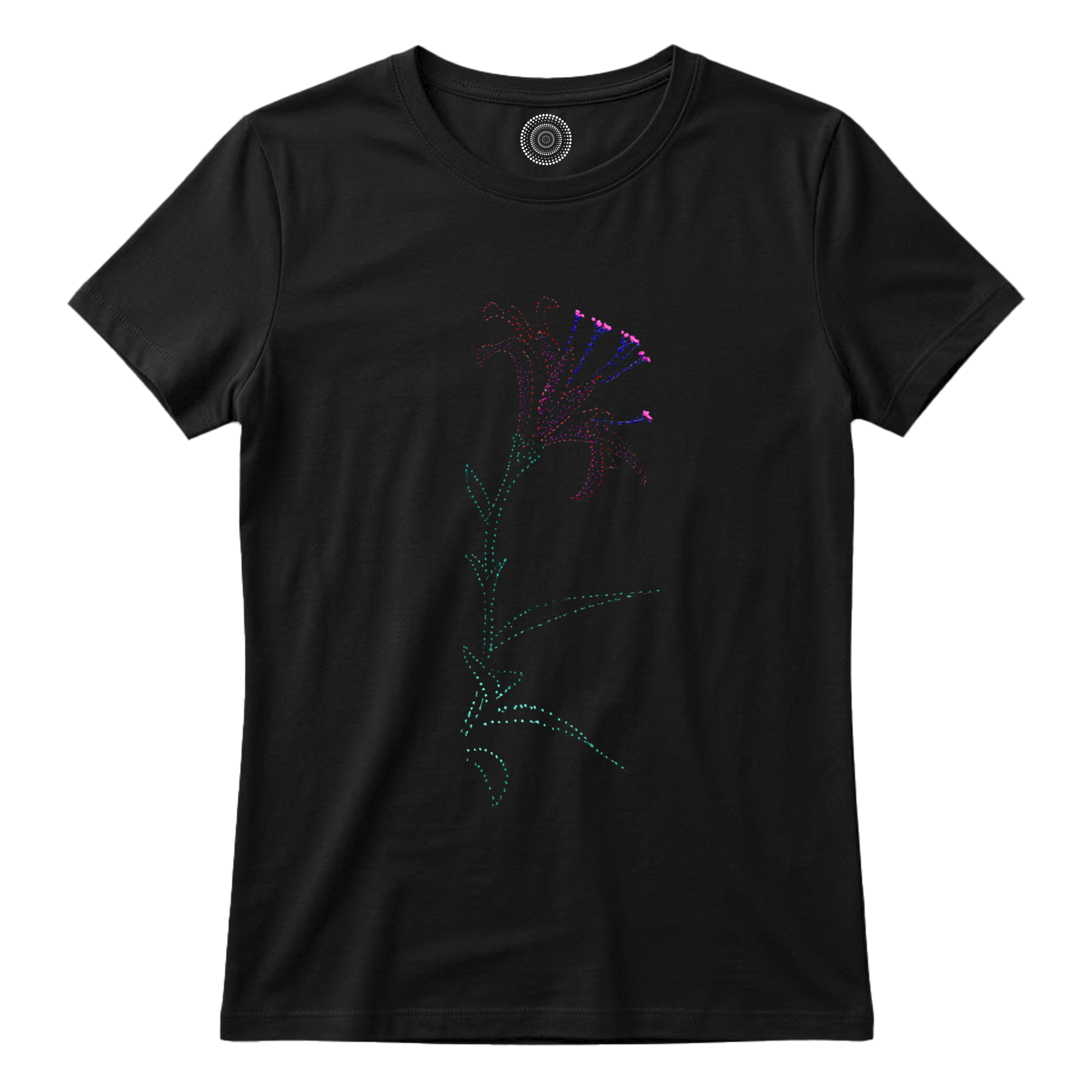 Wildlife-nature-gift-idea-tshirt-black-kids-women-lisa-flower