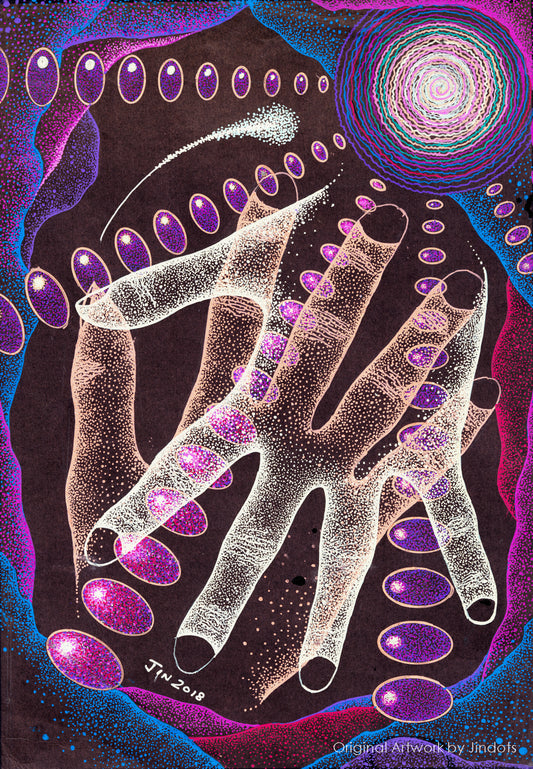 Meet, Jindots, pens on paper, 2018