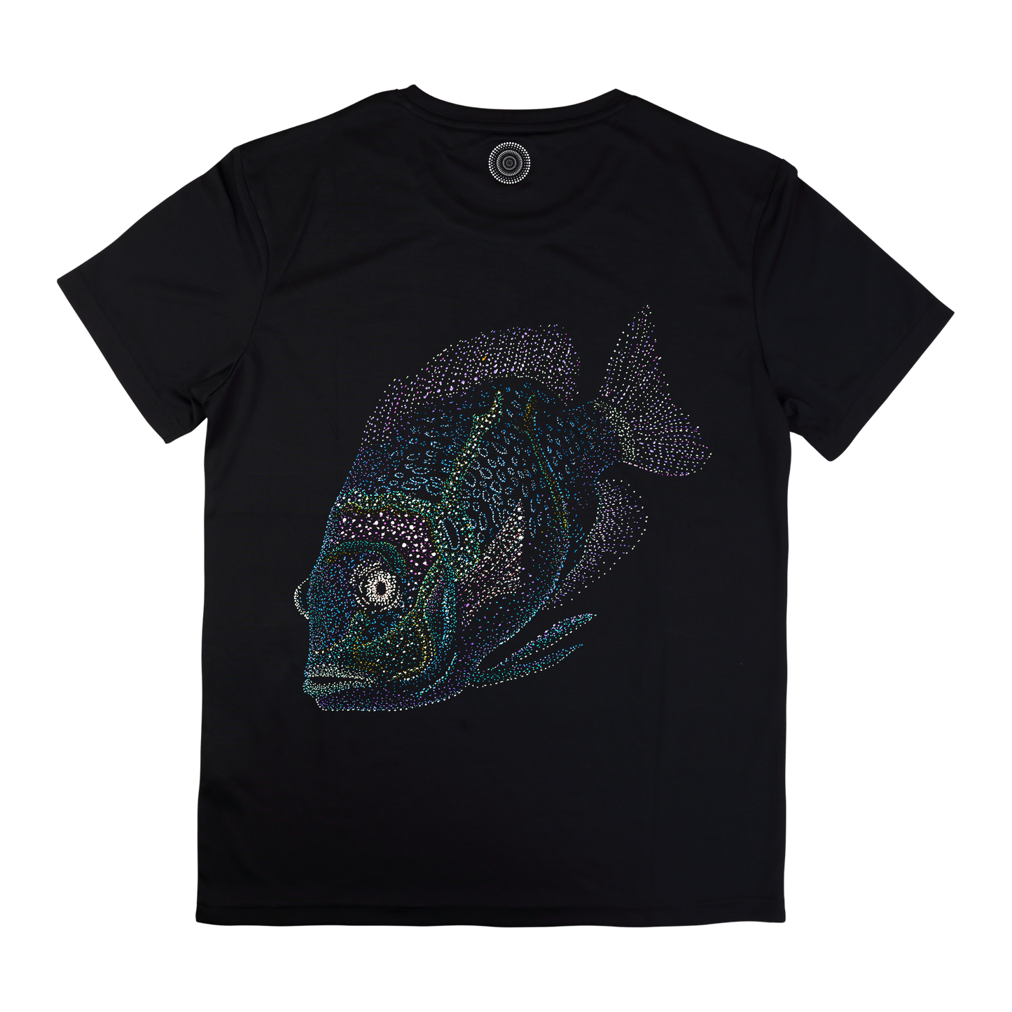 trekking-hiking-gym-shorts-for-men-Wildlife-nature-design-cotton-black-jin-fish
