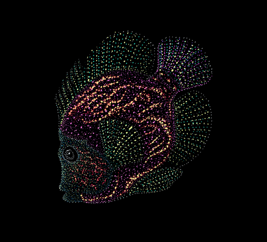 Colorful fish illustration made of dots thsirt scuba diving tshirt 