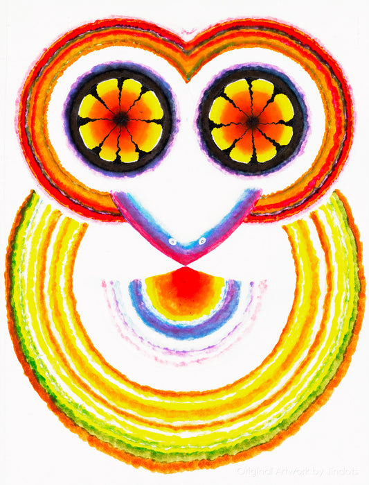 Psyowl, Jindots, water colors on paper, 2017