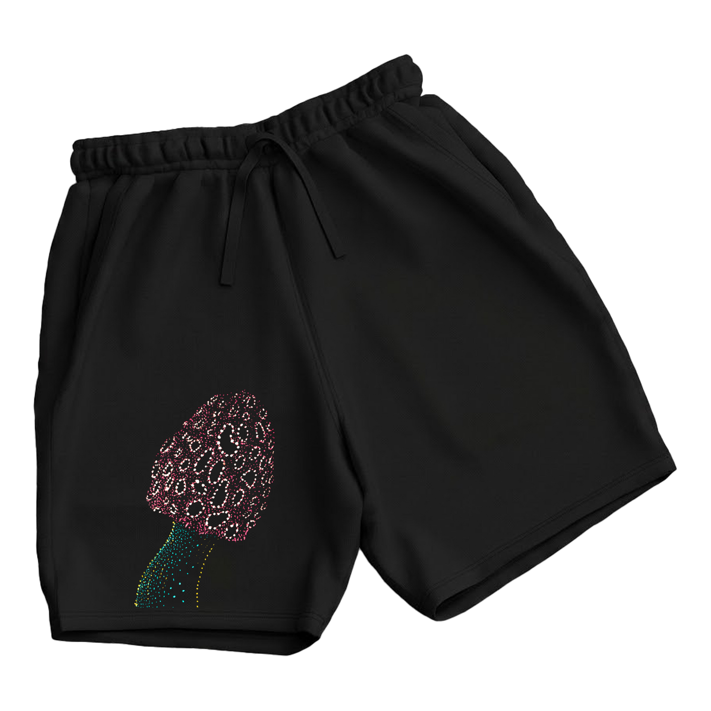 trekking-hiking-gym-shorts-for-men-Wildlife-nature-design-cotton-black-satish-mushroom