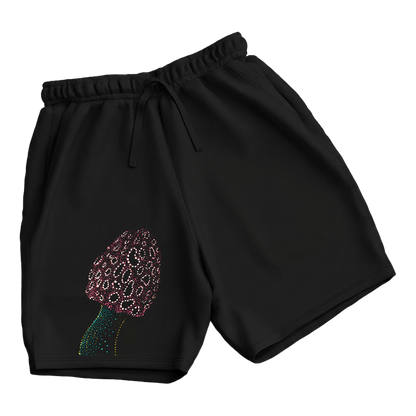 trekking-hiking-gym-shorts-for-men-Wildlife-nature-design-cotton-black-satish-mushroom
