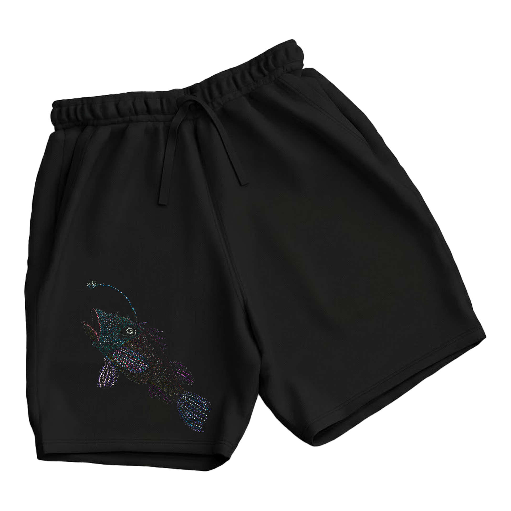 trekking-hiking-gym-shorts-for-men-Wildlife-nature-design-cotton-black-shahbaz-angler