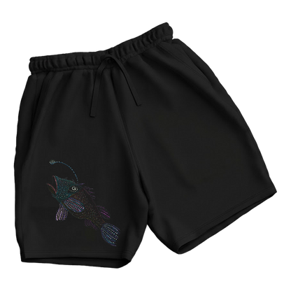 trekking-hiking-gym-shorts-for-men-Wildlife-nature-design-cotton-black-shahbaz-angler