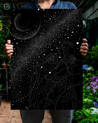 She is Cosmic - Original Artwork by Jindots