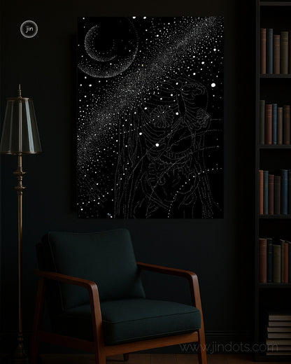 She is Cosmic - Original Artwork by Jindots