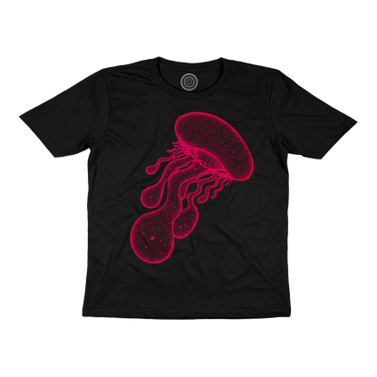 black-t-shirt-top-women-female-wildlife-nature-design-red-jellyfish