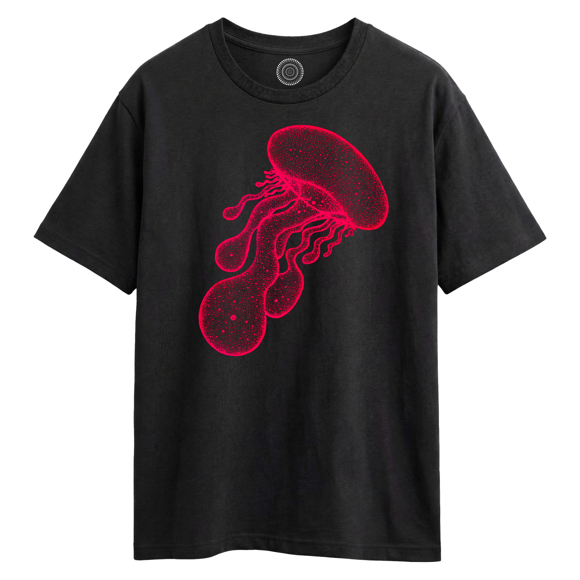 Wildlife-nature-oversized-t-shirt-tee-mens-womens-unisex-black-red-jellyfish