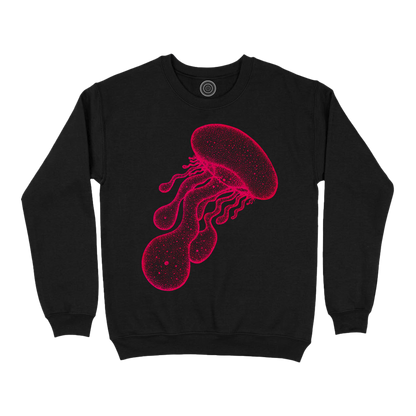 Wildlife-nature-sweatshirt-men-black-red-jellyfish