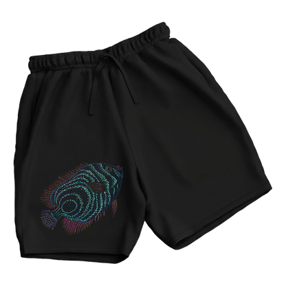 trekking-hiking-gym-shorts-for-men-Wildlife-nature-design-cotton-black-vincent-fish