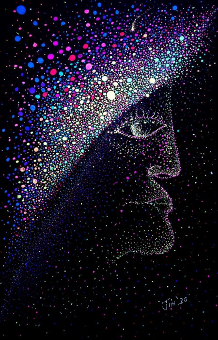 Ugly-wins-Psychedelic-Pointillism-Art-by-Jin-Dot-Art